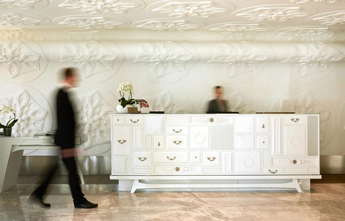 " Furniture piece copy by Sybille de Margerie at Hotel Paris de Saint - Tropez"