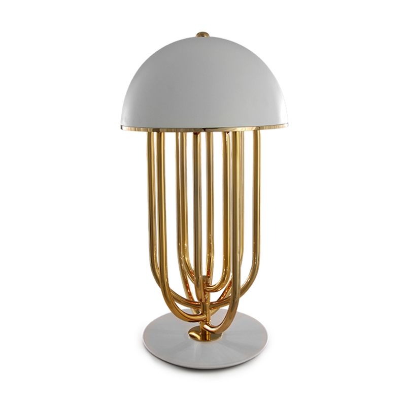 turner table lamp delightfull luxurious house Luxurious House in Dubai | An Open Space Dining and Living Area turner table lighting