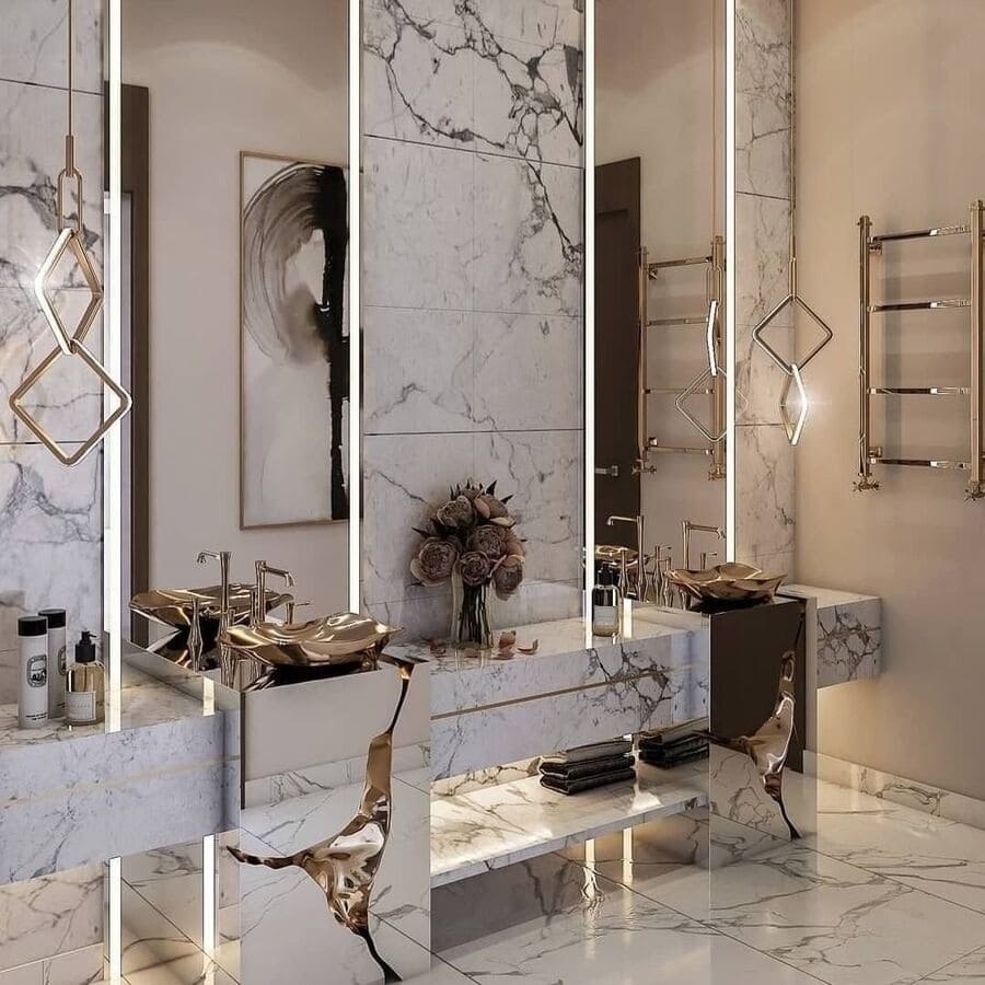 gold washbasin bathroom design