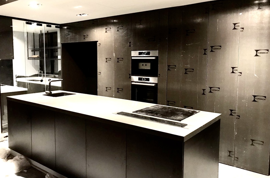 Black Kitchen By Singapore Carpentry